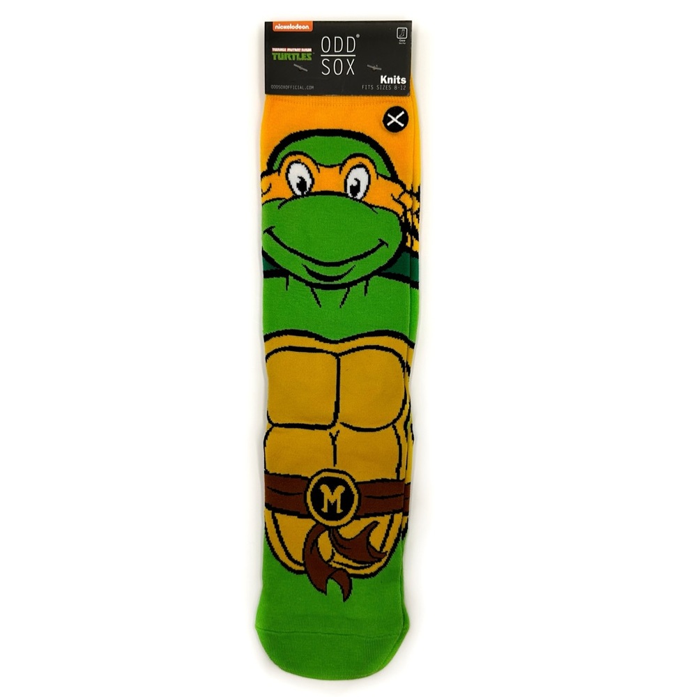 Odd Sox TMNT Michelangelo Crew Socks Mens Womens Teenage Mutant Ninja Turtles